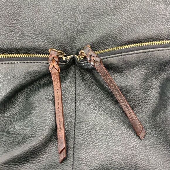 Cynthia Rowley Black Leather Large Hogo Purse with Brown Strap - Picture 4 of 14